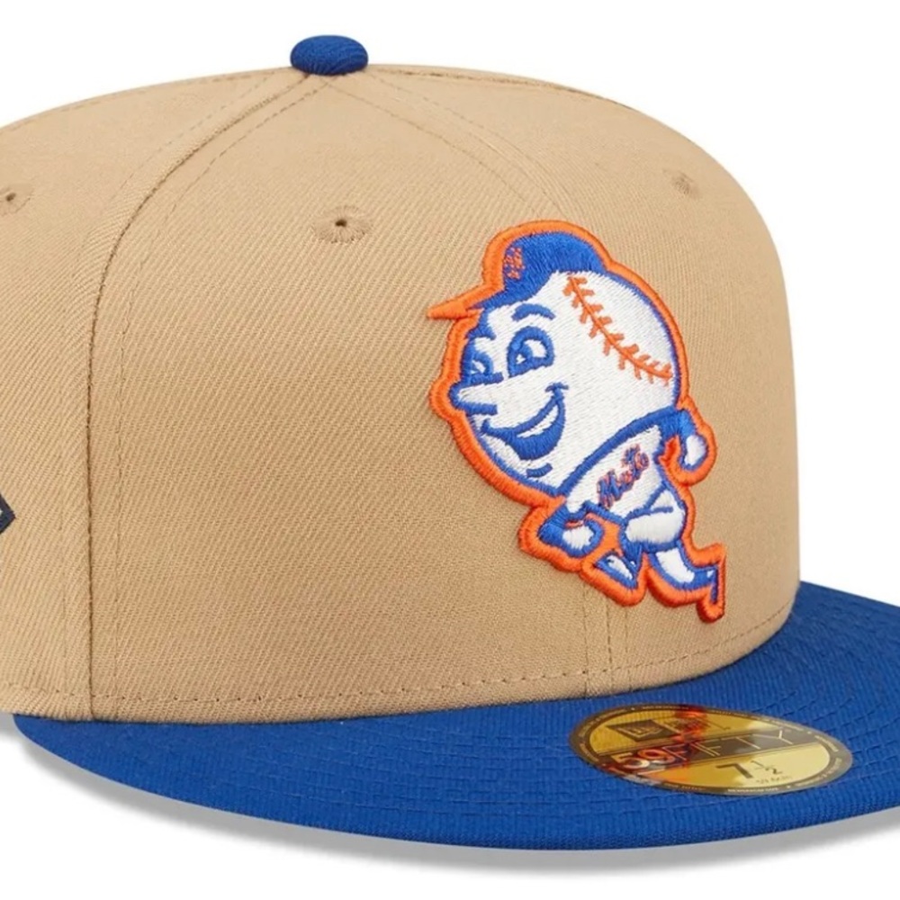 NEW ERA NEW YORK METS MLB CLASSIC CAMEL 59FIFTY HAT 7 1/4